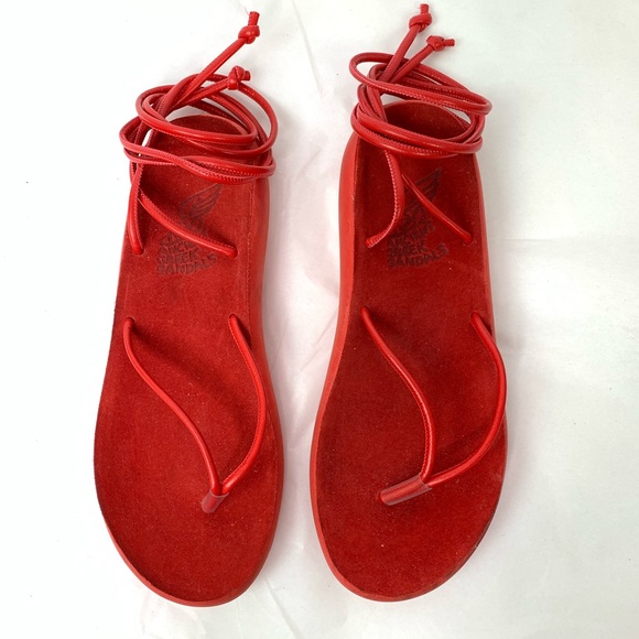 Ancient Greek Sandals Shoes - Ancient Greek sandals red gladiators size 40